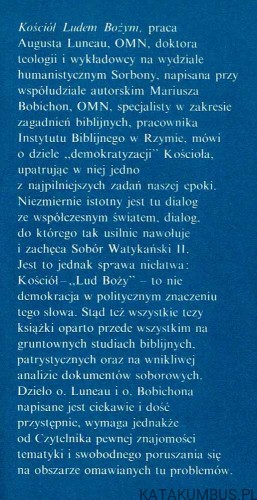 Kościół Ludem Bożym. A. LUNEAU M. BOBICHON OMI