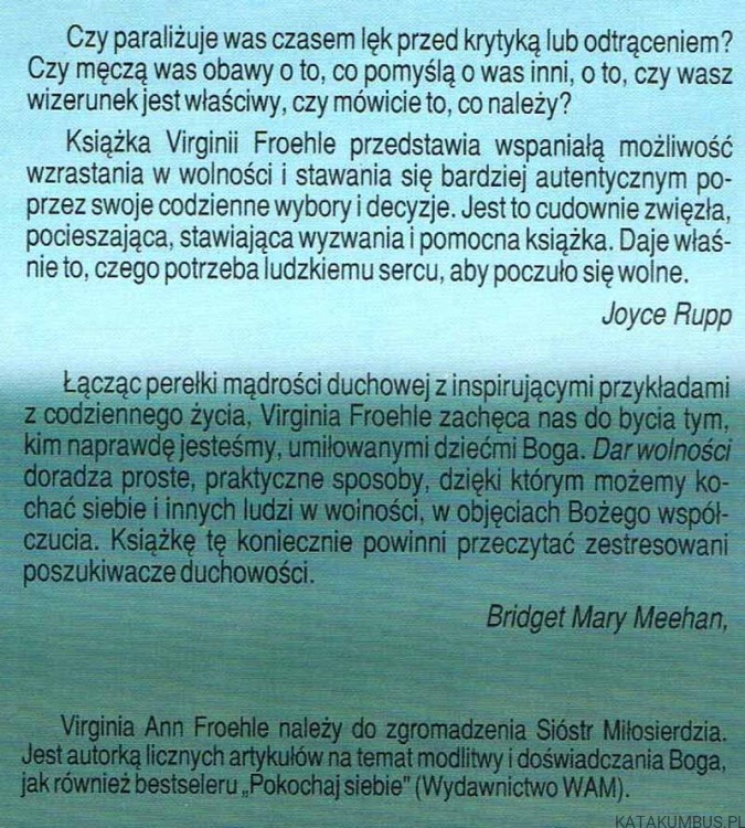 Dar wolności. VIRGINIA ANN FROEHLE RSM