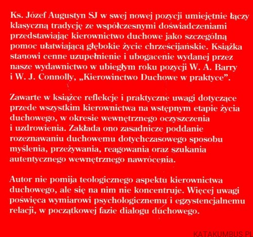 Praktyka kierownictwa duchowego. KS. JÓZEF AUGUSTYN SJ