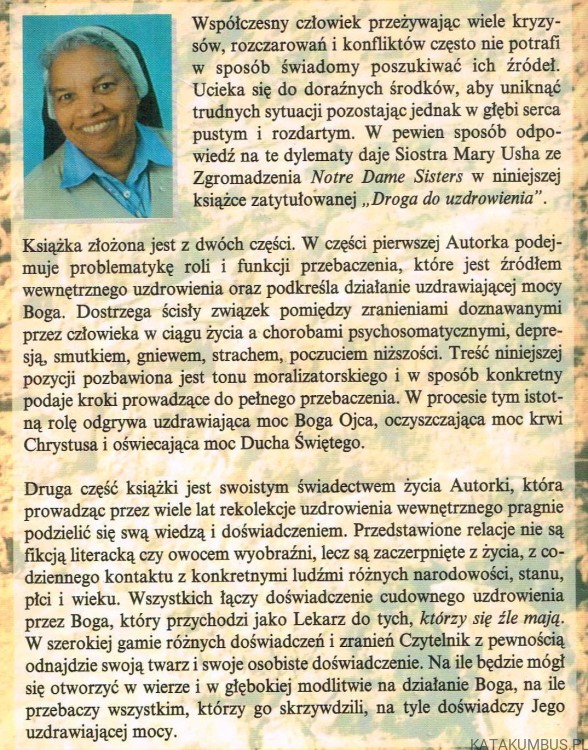 Droga do uzdrowienia. SR. MARY USHA SND