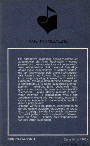 Moje długie życie. Tomy 1-2. ARTUR RUBINSTEIN