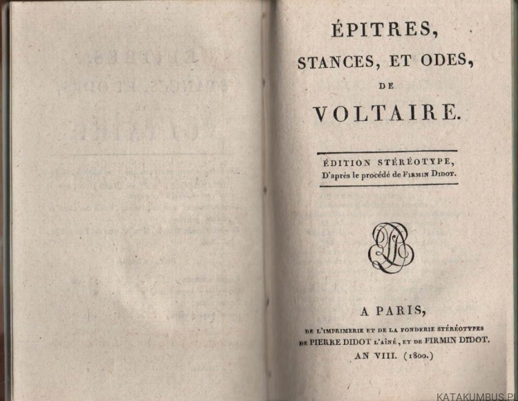 Epitres, stances, et odes, de Voltaire. PRACA ZBIOROWA