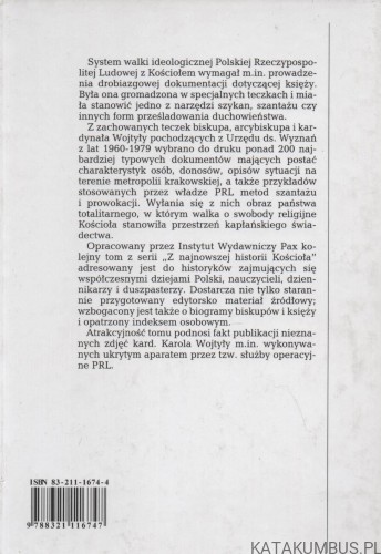 Teczki Wojtyły. Red. CYPRIAN WILANOWSKI