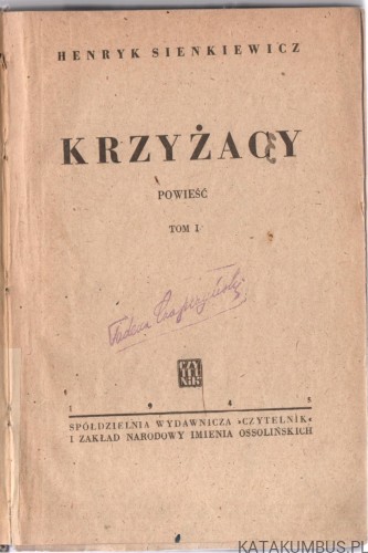 Krzyżacy Tom 1. HENRYK SIENKIEWICZ