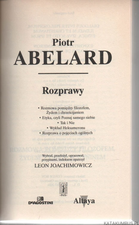 Rozprawy. PIOTR ABELARD