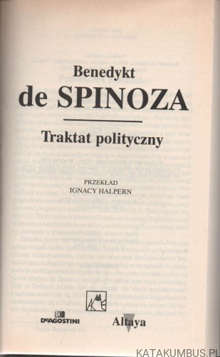 Traktat polityczny. BENEDYKT DE SPINOZA