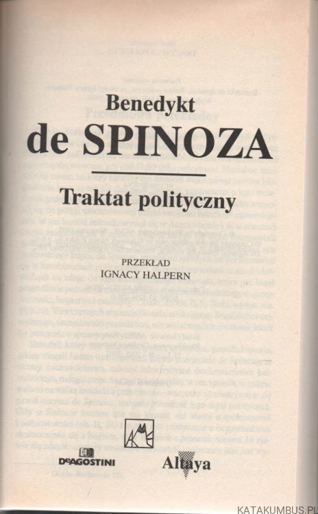 Traktat polityczny. BENEDYKT DE SPINOZA