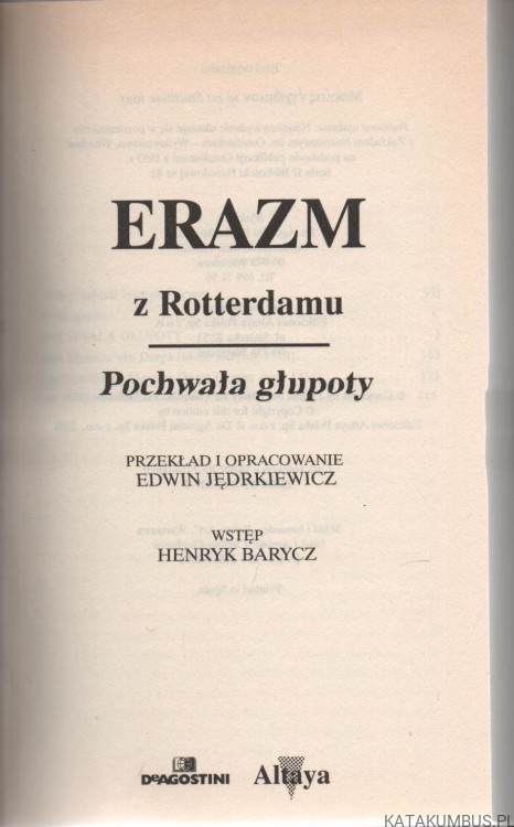 Pochwała głupoty. ERAZM Z ROTTERDAMU