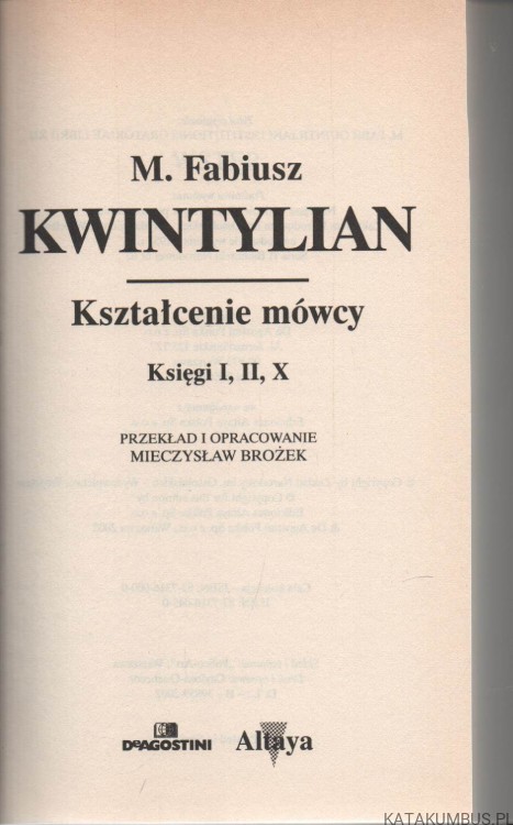 Kształcenie mówcy. KWINTYLIAN