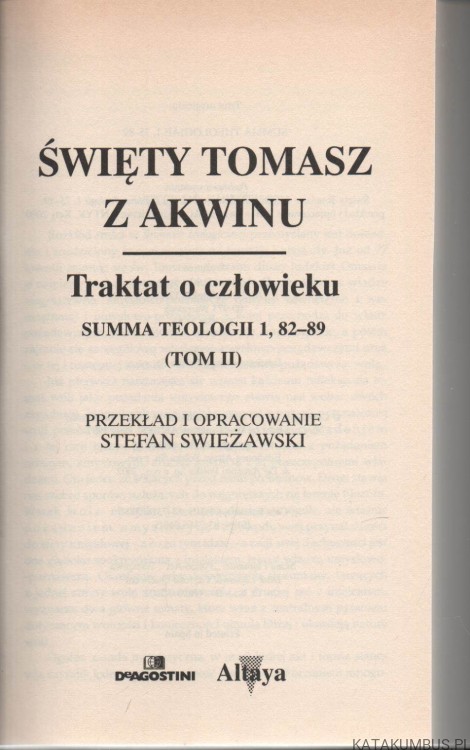 Traktat o człowieku Tom I i II. ŚWIĘTY TOMASZ Z AKWINU