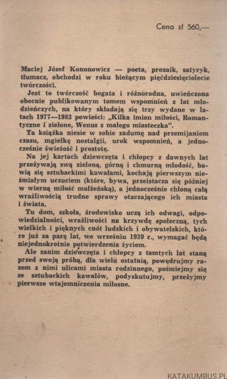 Od strony serca. MACIEJ JÓZEF KONONOWICZ