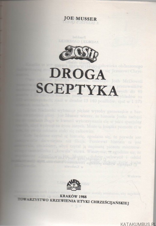 Droga sceptyka do Boga. JOE MUSSER
