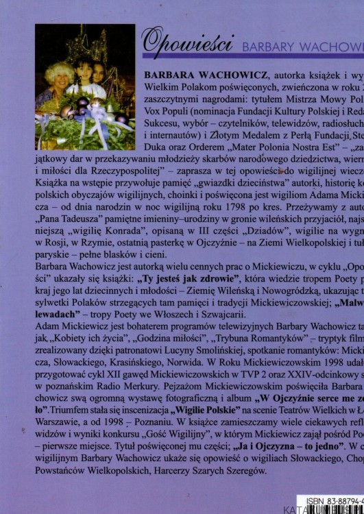 Wigilie Polskie.Adam Mickiewicz. BARBARA WACHOWICZ
