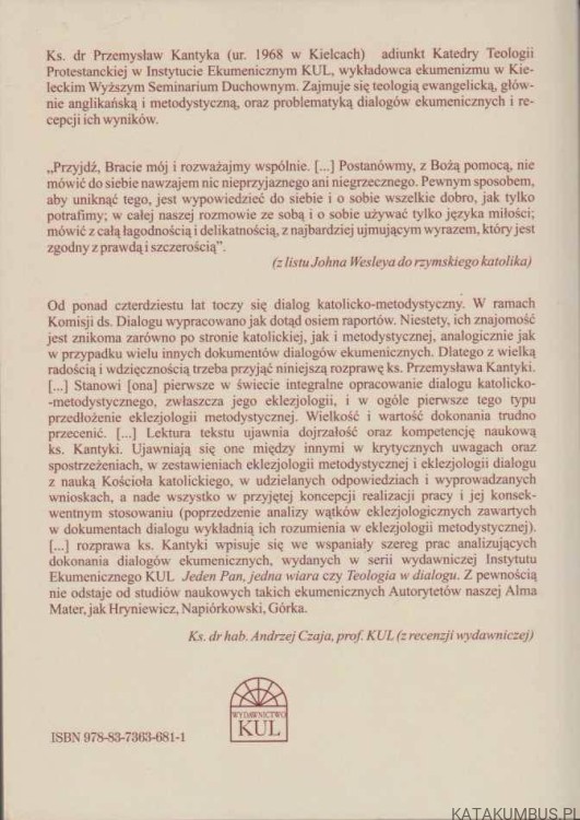 Ku wspólnemu rozumieniu kościoła. KS. PRZEMYSŁAW KANTYKA