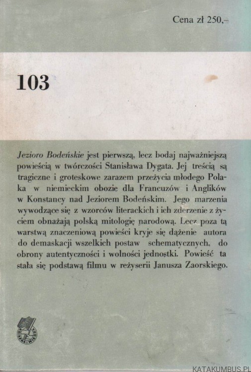 Jezioro Bodeńskie. STANISŁAW DYGAT
