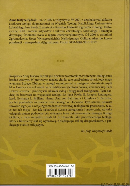 Soteryjny wymiar Najświętszego oblicza Chrystusa. ANNA JUSTYNA PĘDRAK