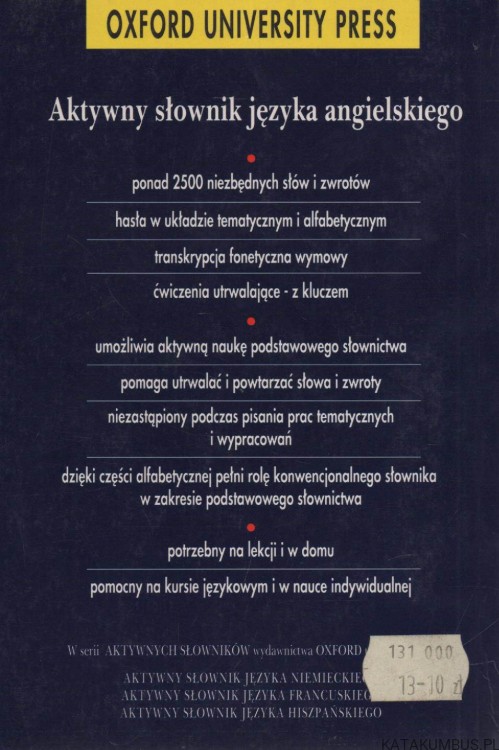 Aktywny słownik języka angielskiego. HARRIETTE LANZER, ANNA LISE GORDON