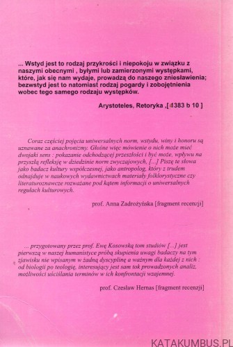 Wstyd w kulturze. Zarys problematyki. PRACA ZBIOROWA