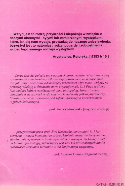 Wstyd w kulturze. Zarys problematyki. PRACA ZBIOROWA