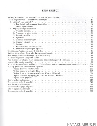 Parki i ogrody Krakowa w obrębie Plant, z Plantami i Wawelem. Red. JANUSZ BOGDANOWSKI