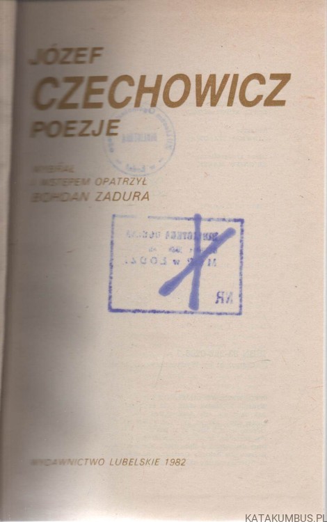 Poezje. JÓZEF CZECHOWICZ