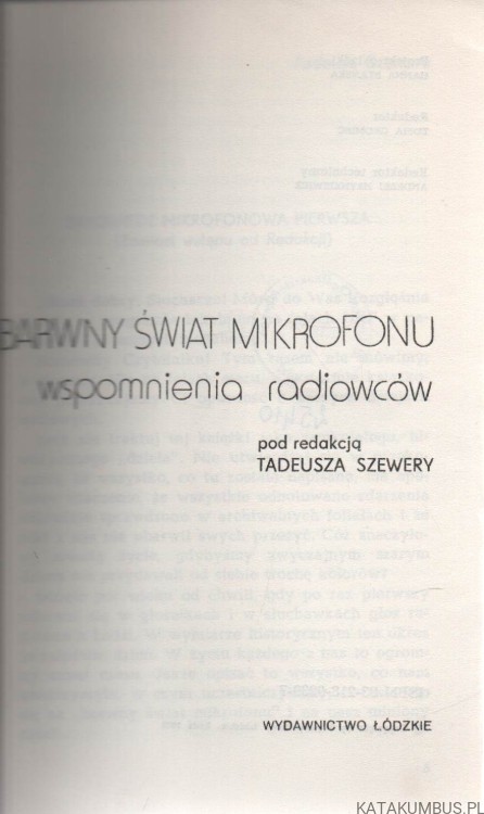 Barwny świat mikrofonu. Red. TADEUSZ SZEWERA