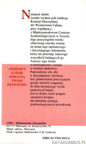 Całun pod mikroskopem. Analiza medyczno-sądowa. PIERLUIGI BAIMA BOLLONE, STEFANO ZACA