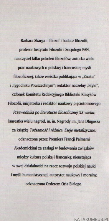 Ślad i obecność. BARBARA SKARGA