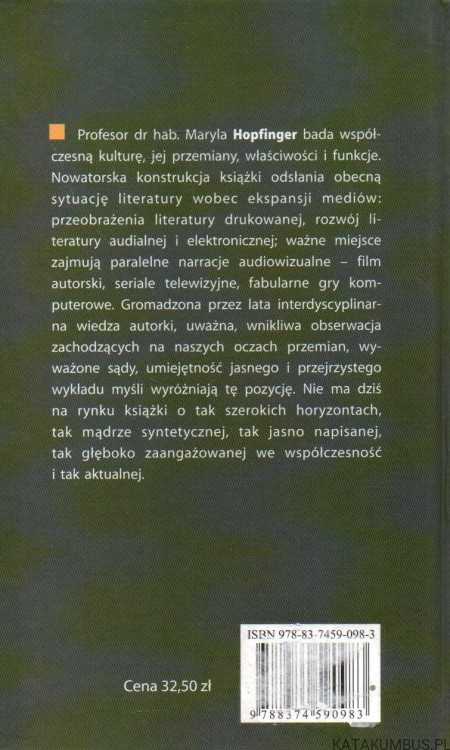 Literatura i media. MARYLA HOPFINGER