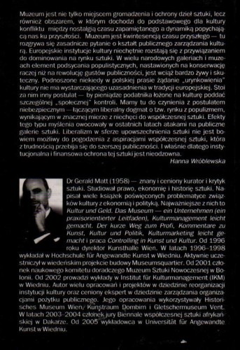 Muzeum jako przedsiębiorstwo. GERALD MATT