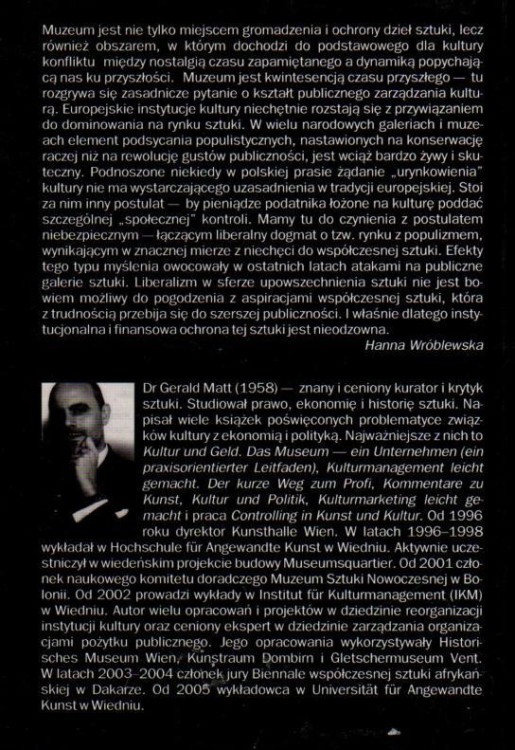 Muzeum jako przedsiębiorstwo. GERALD MATT