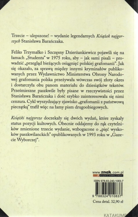 Książki najgorsze. STANISŁAW BARAŃCZAK