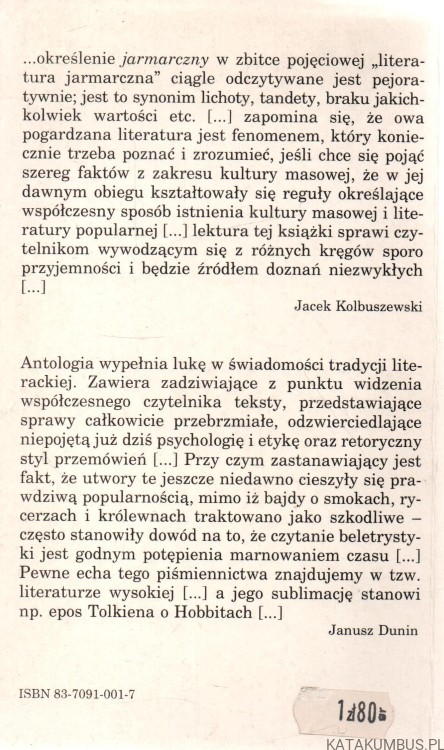Antologia jarmarcznego romansu rycerskiego. JOLANTA ŁUGOWSKA , TADEUSZ ŻABSKI