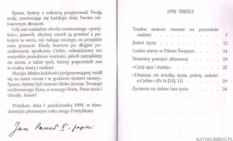 List Ojca Świętego Jana Pawła II do osób w podeszłym wieku. JAN PAWEŁ II