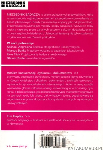 Analiza konwersacji, dyskursu i dokumentów. TIM RAPLEY