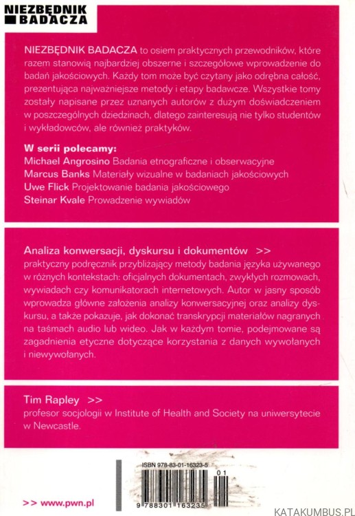 Analiza konwersacji, dyskursu i dokumentów. TIM RAPLEY