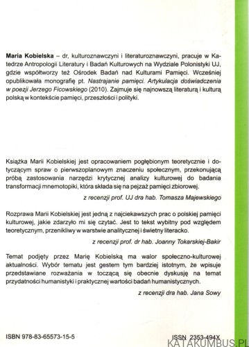 Polska kultura pamięci w XXI wieku : dominanty. MARIA KOBIELSKA