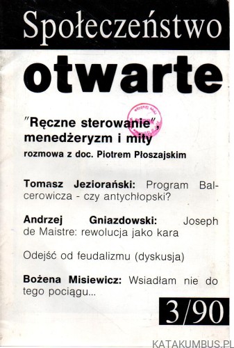 Społeczeństwo otwarte. 3/90. PRACA ZBIOROWA