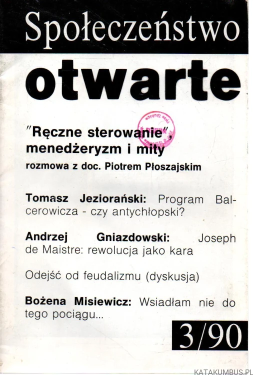 Społeczeństwo otwarte. 3/90. PRACA ZBIOROWA