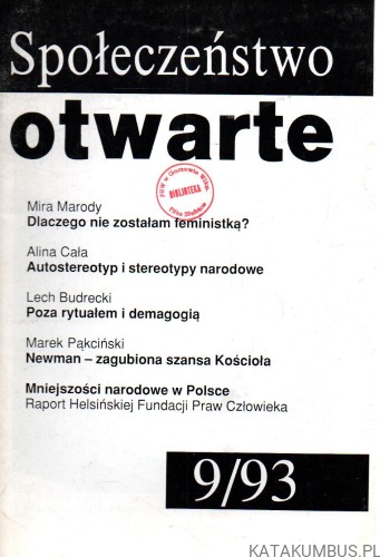 Społeczeństwo otwarte. 9/93. PRACA ZBIOROWA