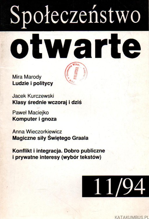 Społeczeństwo otwarte. 11/94. PRACA ZBIOROWA