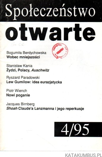 Społeczeństwo otwarte. 4/95. PRACA ZBIOROWA