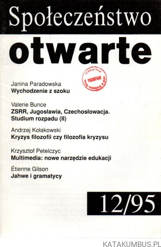 Społeczeństwo otwarte. 12/95. PRACA ZBIOROWA