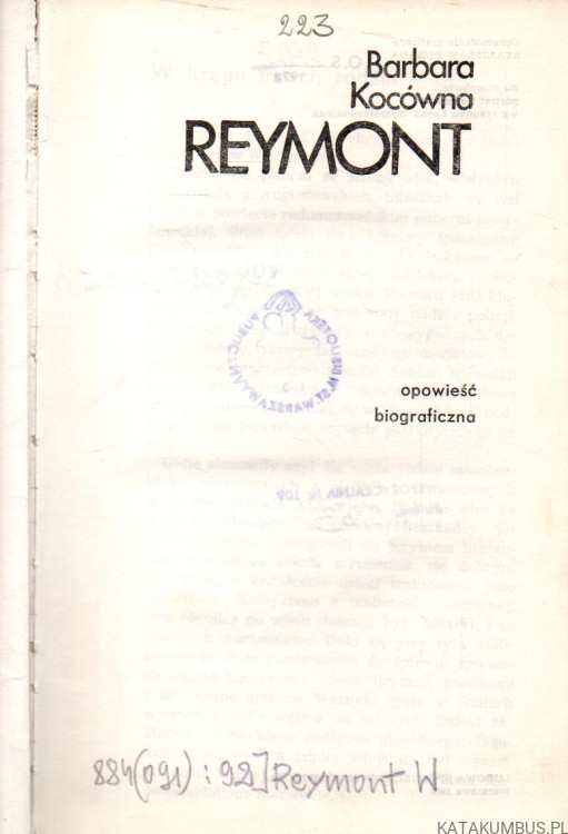 Reymont. BARBARA KOCÓWNA