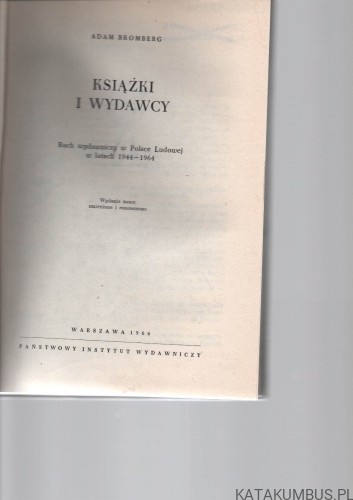 Książki i wydawcy. ADAM BROMBERG