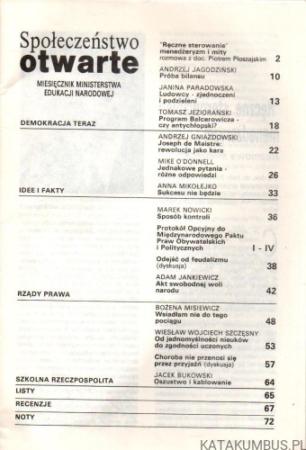 Społeczeństwo otwarte. 3/90. PRACA ZBIOROWA