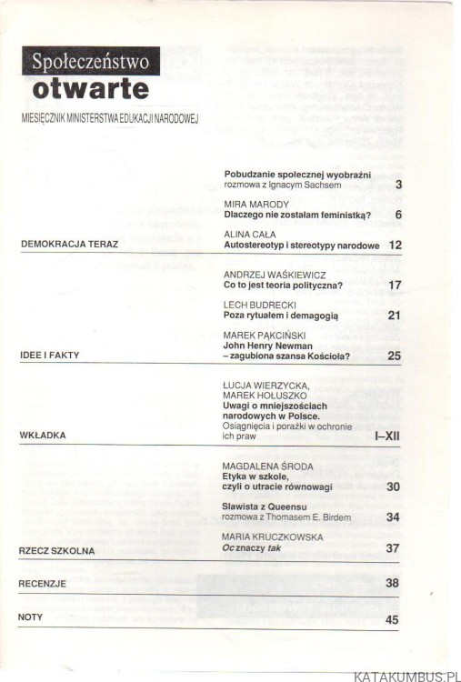 Społeczeństwo otwarte. 11/94. PRACA ZBIOROWA