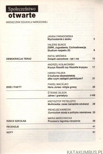 Społeczeństwo otwarte. 12/95. PRACA ZBIOROWA