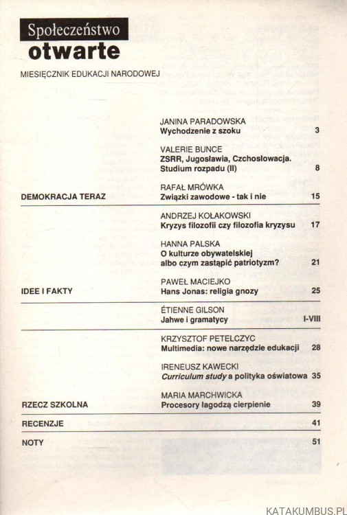 Społeczeństwo otwarte. 12/95. PRACA ZBIOROWA