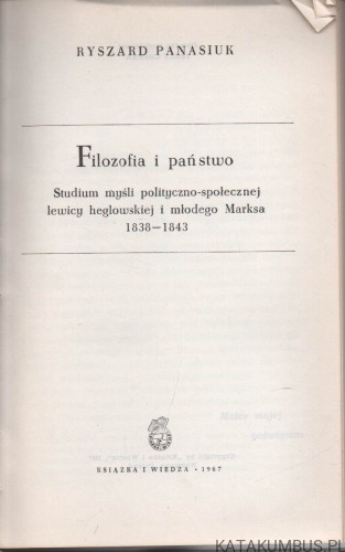 Filozofia i państwo. RYSZARD PANASIUK